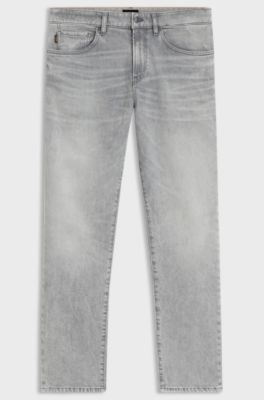 Maine regular-fit jeans in grey comfort-stretch denim, Light Grey