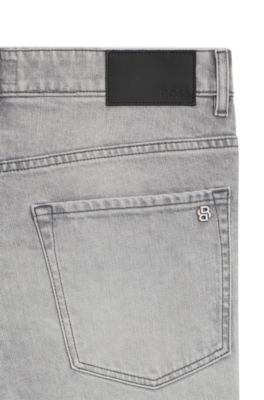 Maine regular-fit jeans in grey comfort-stretch denim, Light Grey
