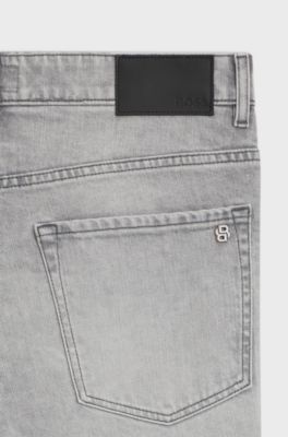 Maine regular-fit jeans in grey comfort-stretch denim, Light Grey