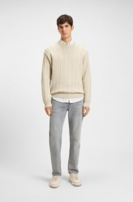 Maine regular-fit jeans in grey comfort-stretch denim, Light Grey