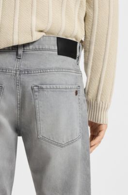 Maine regular-fit jeans in grey comfort-stretch denim, Light Grey
