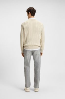 Maine regular-fit jeans in grey comfort-stretch denim, Light Grey