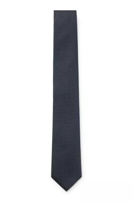 Silk-blend tie with micro pattern