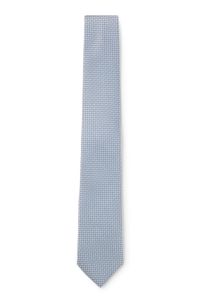 Silk-blend tie with micro pattern, Light Blue