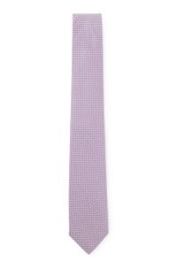 Silk-blend tie with micro pattern, Light Purple