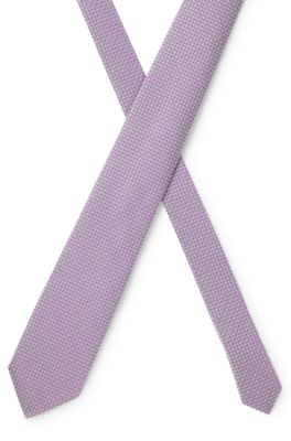 Silk-blend tie with micro pattern, Light Purple