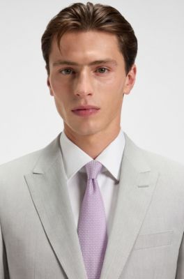 Silk-blend tie with micro pattern, Light Purple