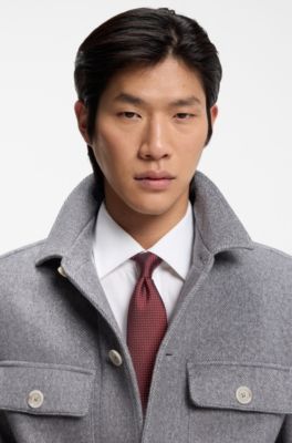 Silk-blend tie with micro pattern, Red