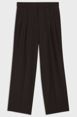 Modern-fit trousers in herringbone stretch dobby, Brown