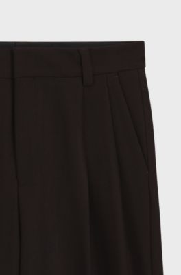 Modern-fit trousers in herringbone stretch dobby, Brown