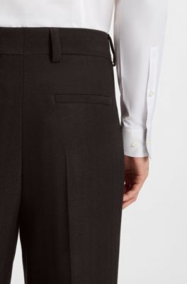 Modern-fit trousers in herringbone stretch dobby, Brown