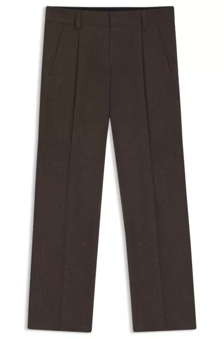 Wool-blend herringbone modern-fit suit trousers