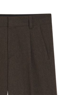 Wool-blend herringbone modern-fit suit trousers , Brown