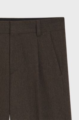 Wool-blend herringbone modern-fit suit trousers , Brown