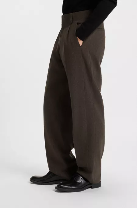 Wool-blend herringbone modern-fit suit trousers