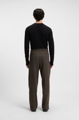 Wool-blend herringbone modern-fit suit trousers , Brown