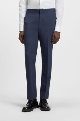 Slim-fit three-piece suit with sharkskin weave, Dark Blue