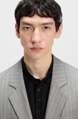 Costume Modern en tissu stretch &agrave; rayures tennis, Gris