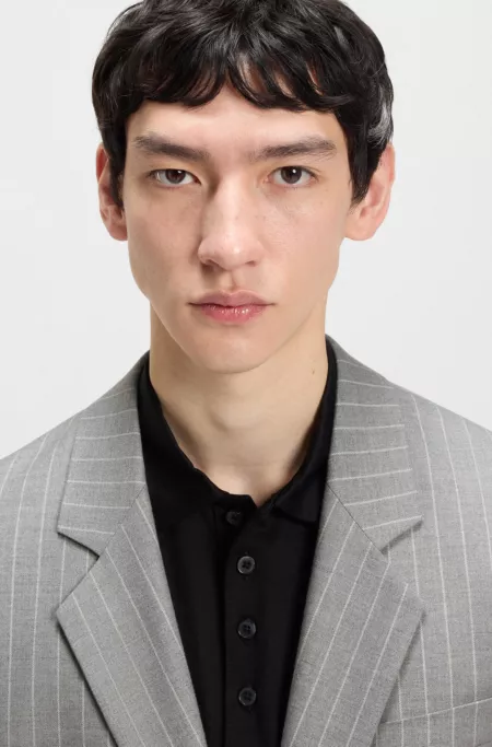 Modern-fit suit in pinstripe stretch fabric