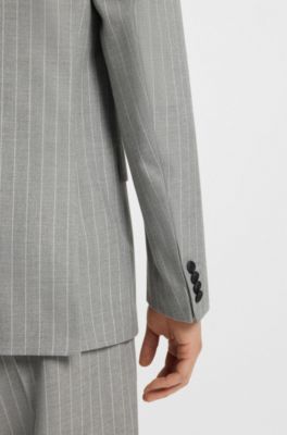 Costume Modern en tissu stretch &agrave; rayures tennis, Gris