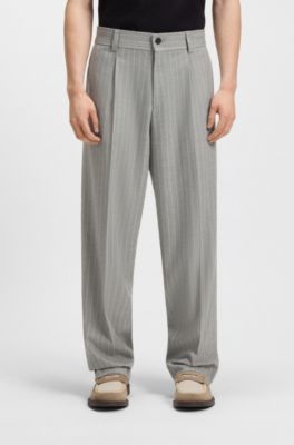 Costume Modern en tissu stretch &agrave; rayures tennis, Gris