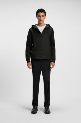 Regular-fit hooded jacket with weather protection, Black
