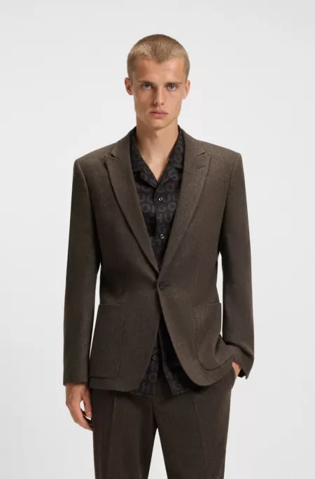 Extra-slim-fit blazer in herringbone cloth