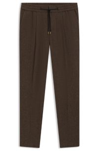 Slim-fit trousers in herringbone cloth, Brown