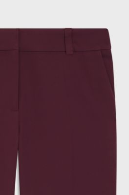 Slim-fit trousers with zip hems, Bordeaux