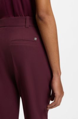 Pantalon Slim &agrave; fermeture &eacute;clair au bas des jambes, Bordeaux