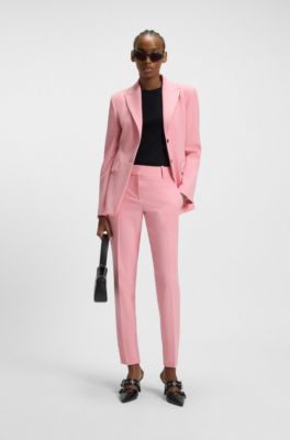 Slim-fit trousers with zip hems, light pink