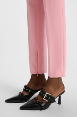 Slim-fit trousers with zip hems, light pink