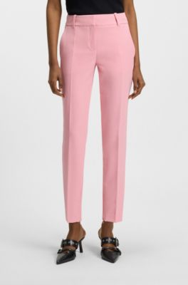 Slim-fit trousers with zip hems, light pink