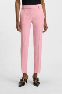 Pantalones slim fit con cremalleras en los dobladillos, Rosa claro