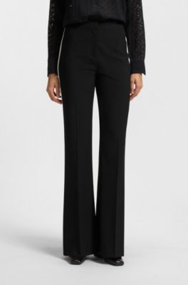 Regular-fit trousers in stretch fabric with side stripes, White / Black