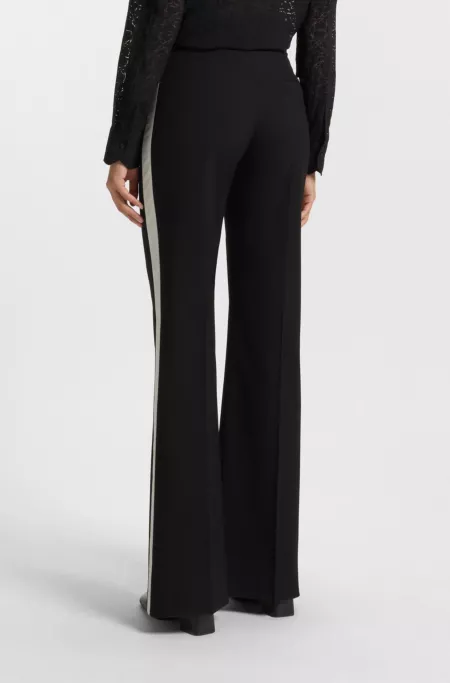 Regular-fit trousers in stretch fabric with side stripes