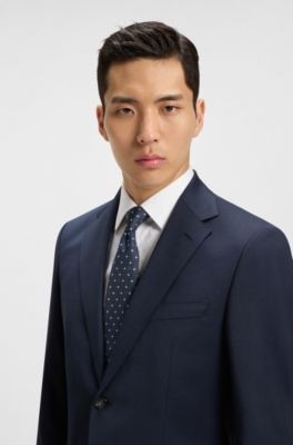 Silk-blend tie with micro Double B monograms, Blue Patterned