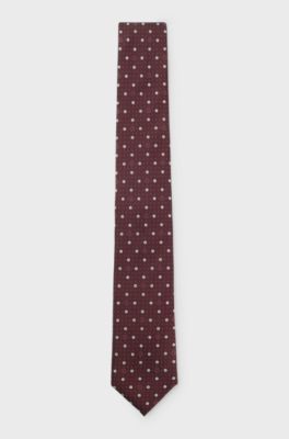 Silk-blend tie with micro Double B monograms, Red