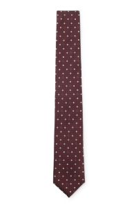 Silk-blend tie with micro Double B monograms, Red