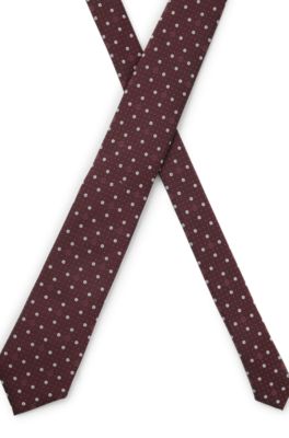 Silk-blend tie with micro Double B monograms, Red