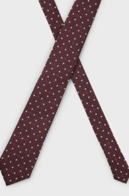 Silk-blend tie with micro Double B monograms, Red