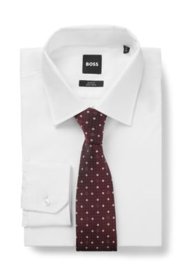 Silk-blend tie with micro Double B monograms, Red