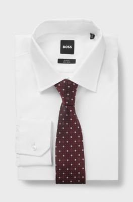 Silk-blend tie with micro Double B monograms, Red
