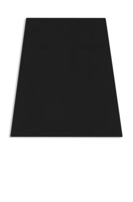 High-waisted mini skirt in stretch fabric, Black