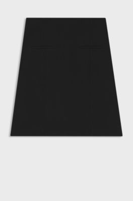 High-waisted mini skirt in stretch fabric, Black