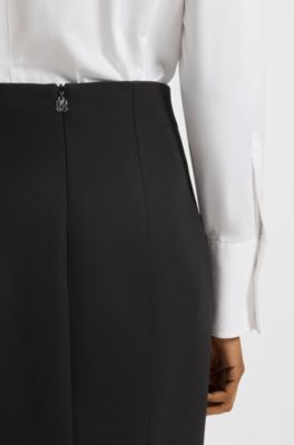 High-waisted mini skirt in stretch fabric, Black