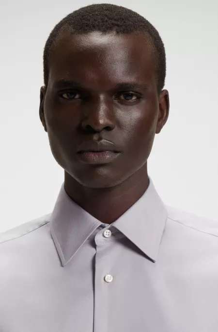 Slim-fit shirt in an Italian cotton blend