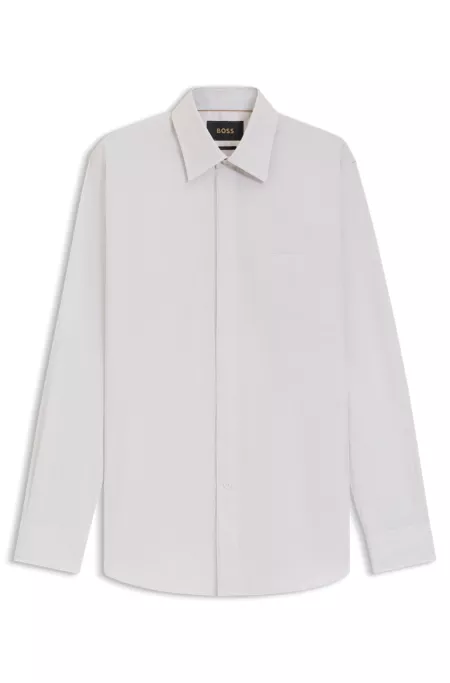 Regular-fit shirt in Italian-made checked cotton
