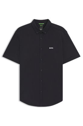 Regular-fit shirt in dynamic cotton jersey