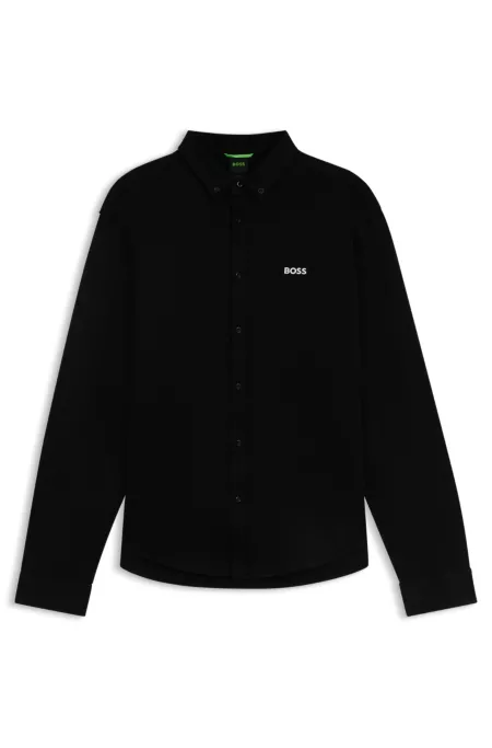Regular-fit shirt in dynamic cotton jersey